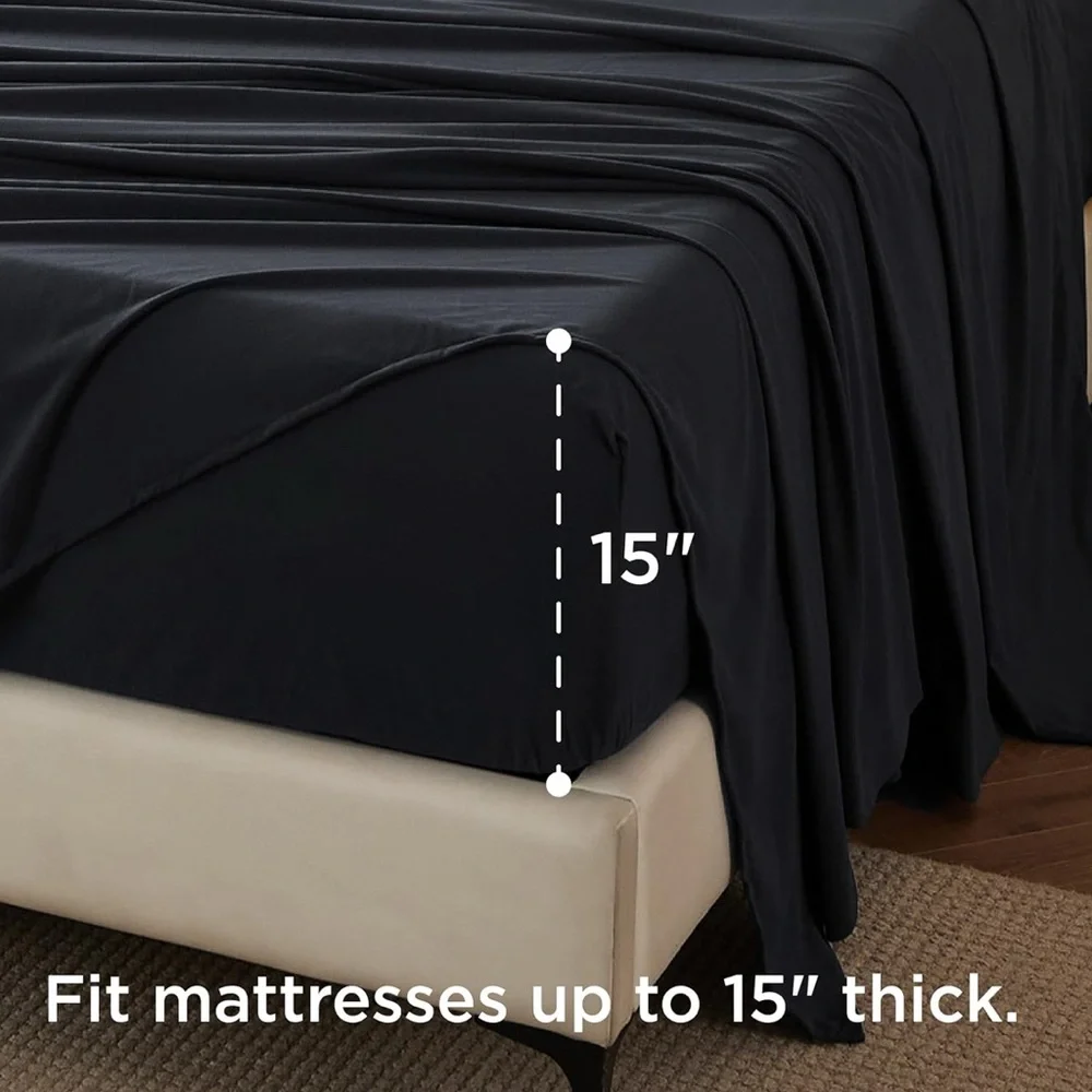 🌺Bedsure Queen Polyester Flannel Warm Soft Fleece Deep Pocket Bed Sheets Set🌸🌺